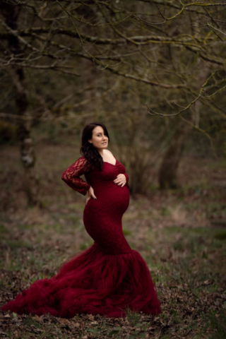 Grossesse extérieur robe rouge