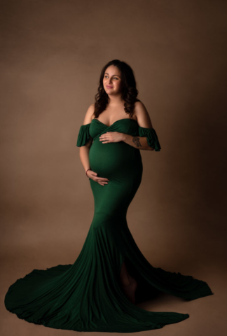 Grossesse_studio_robe_vert